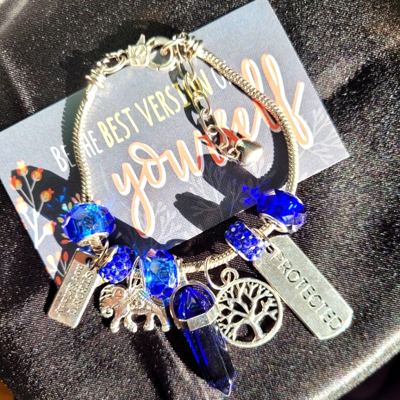 2 for 40Blue Bullet Pendant Charm bracelets - Picture 1 of 5